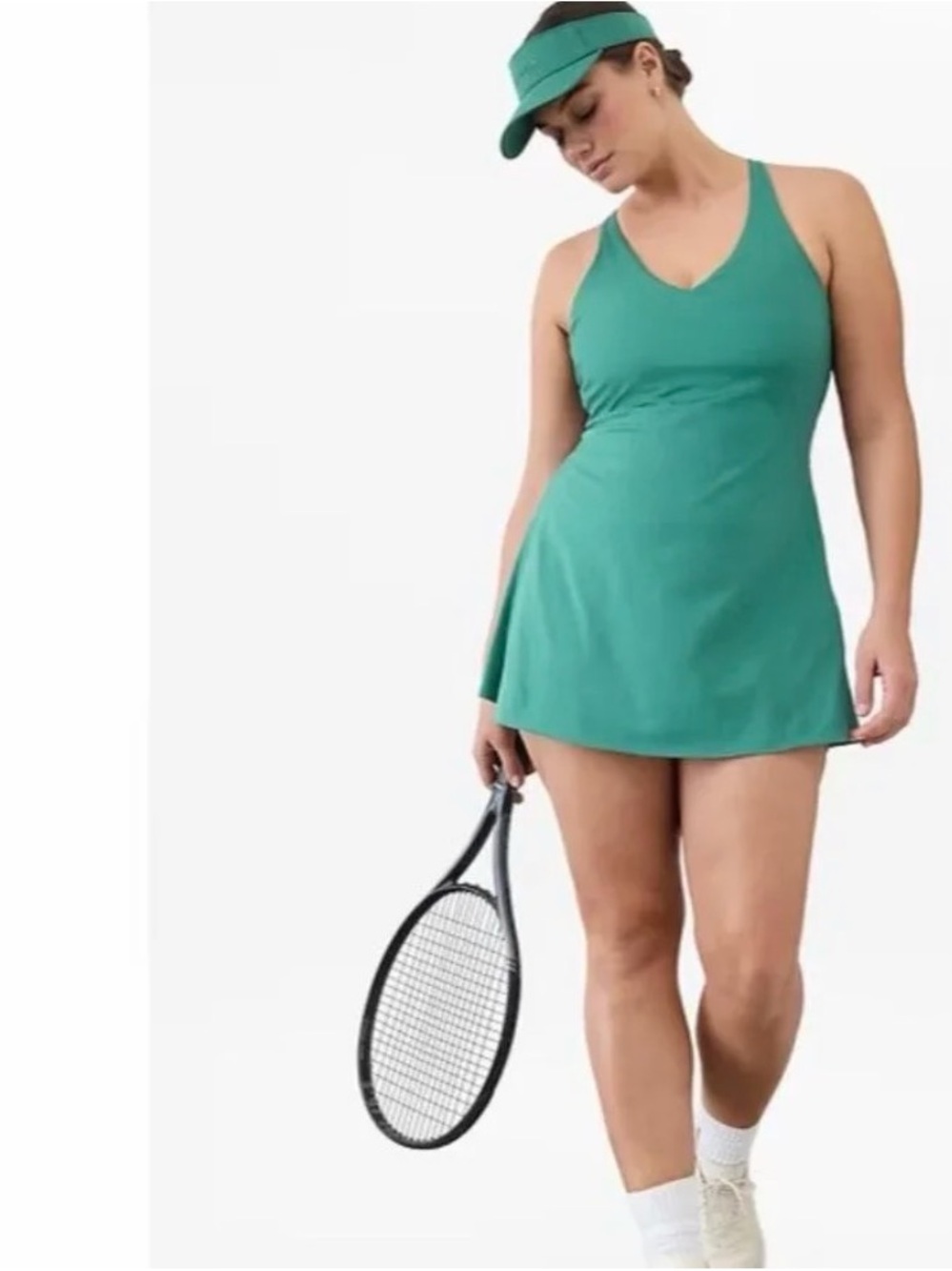 Athleta Green V-Neck Swim Dress